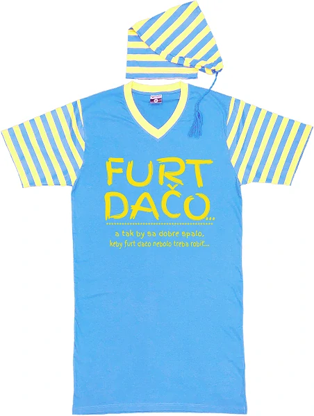 Nočná košeľa modro-žltá "FURT DAČO"