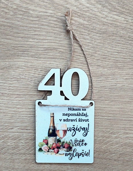 Tabuľka drevená pre ženu 40