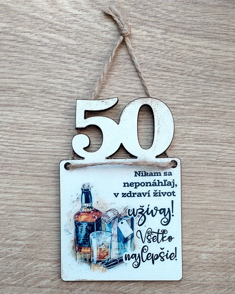 Tabuľka drevená pre muža 50