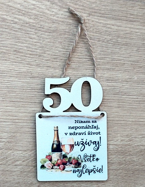 Tabuľka drevená pre ženu 50