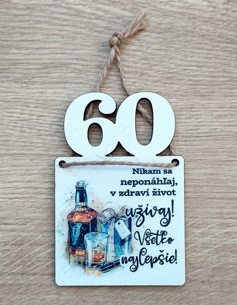 Tabuľka drevená pre muža 60