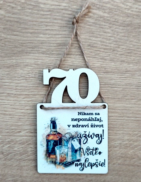 Tabuľka drevená pre muža 70