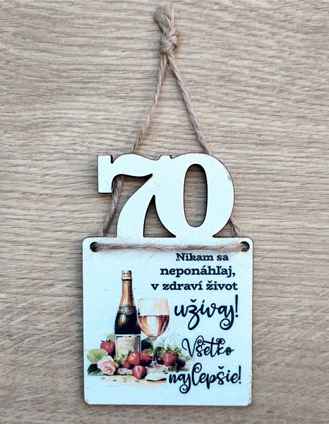Tabuľka drevená pre ženu 70