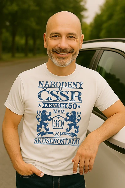 Pánske tričko 50 Narodený v ČSSR