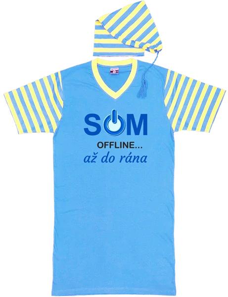 Nočná košeľa modro žltá OFFLINE