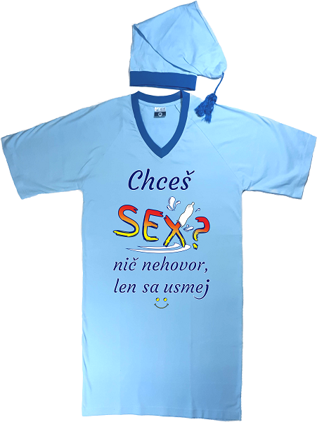 Nočná košeľa s čiapkou "Chceš sex"