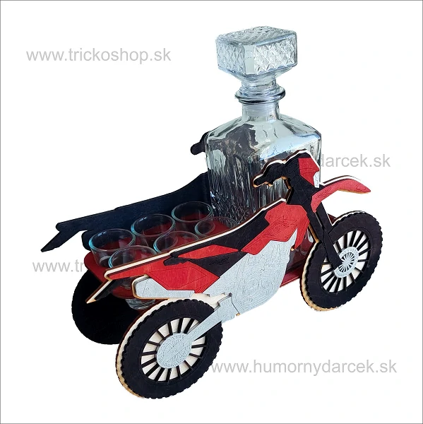 Motorka drevo Cross s fľaškou