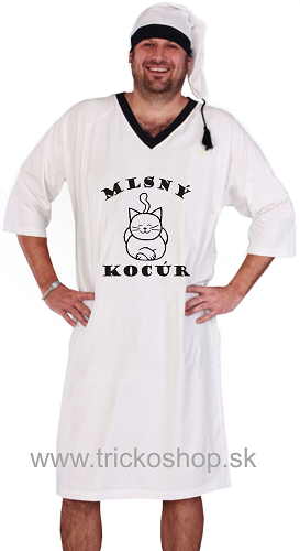 Nočná košeľa s čiapkou "KOCÚR"