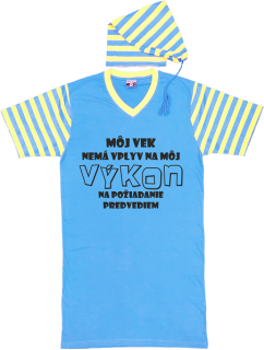 Nočná košeľa modro-žltá "Výkon"