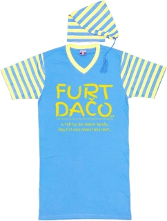 Nočná košeľa modro-žltá "FURT DAČO"