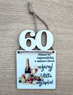 Tabuľka drevená pre ženu 60