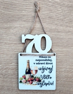 Tabuľka drevená pre ženu 70