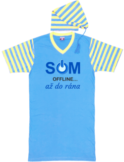 Nočná košeľa modro žltá OFFLINE